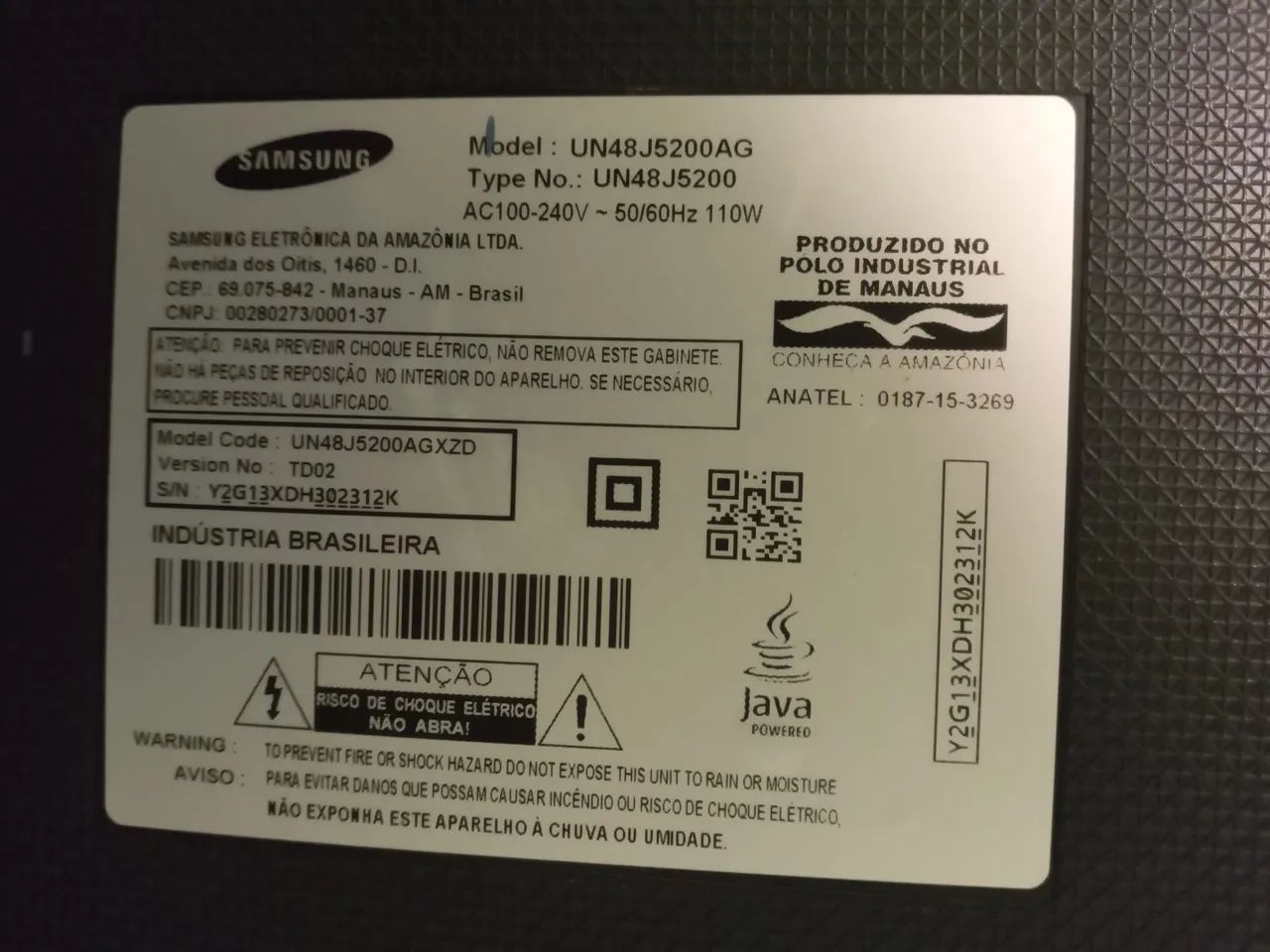 Tv Samsung tela quebrada.