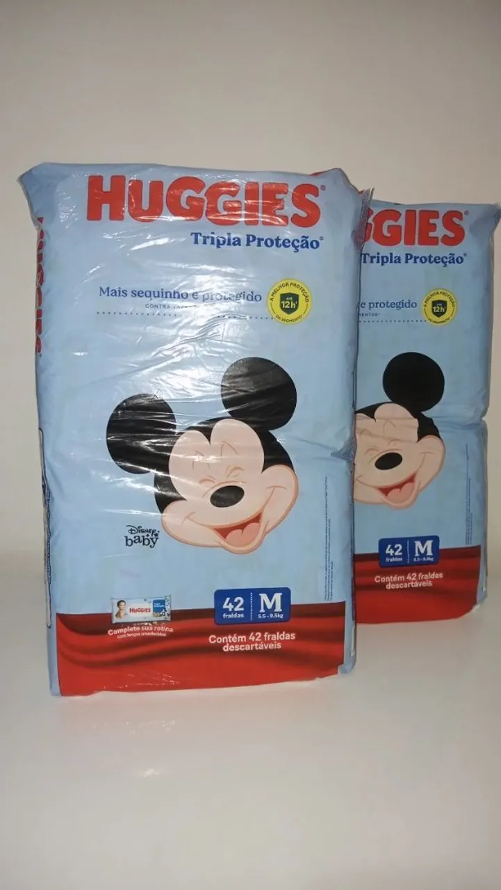 Fraldas Huggies Tripla Proteção Mickey M - 42 unidades