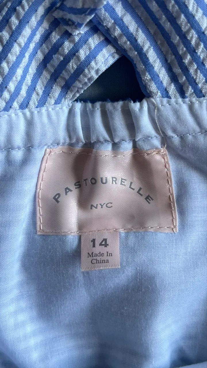 Vestido listrado azul e branco tam 14 - Foto 2