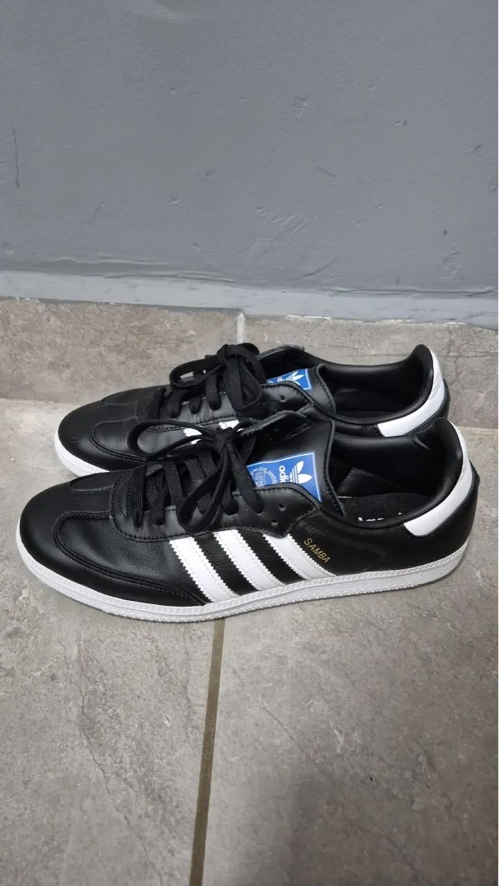 Tênis Adidas Samba Couro Preto Original Calçados Asa Norte