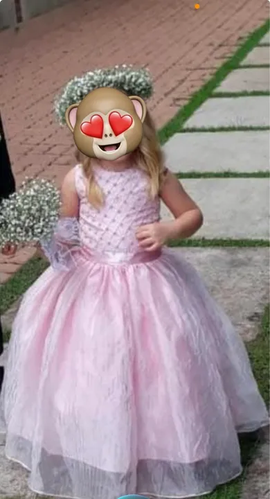 Vestido de festa infantil rosa