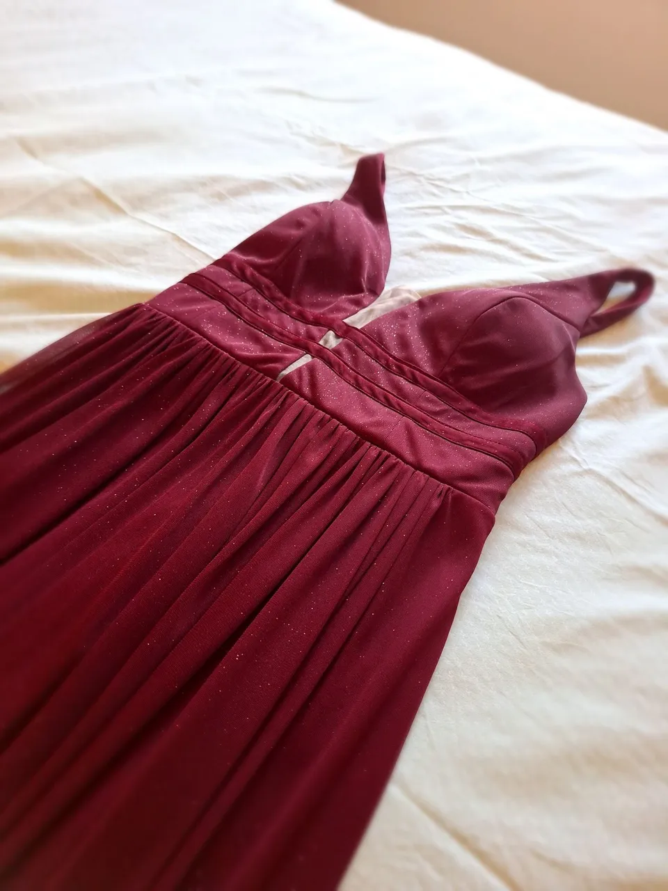 Vestido de Festa Vermelho com Brilho