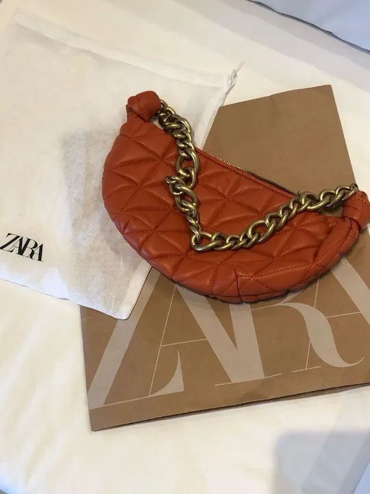 Bolsa de Ombro Zara Laranja - Foto 2