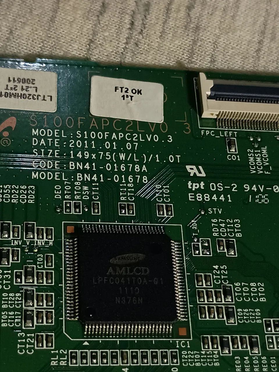 PLACA TECON COM O CABO PARA TV SAMSUNG.