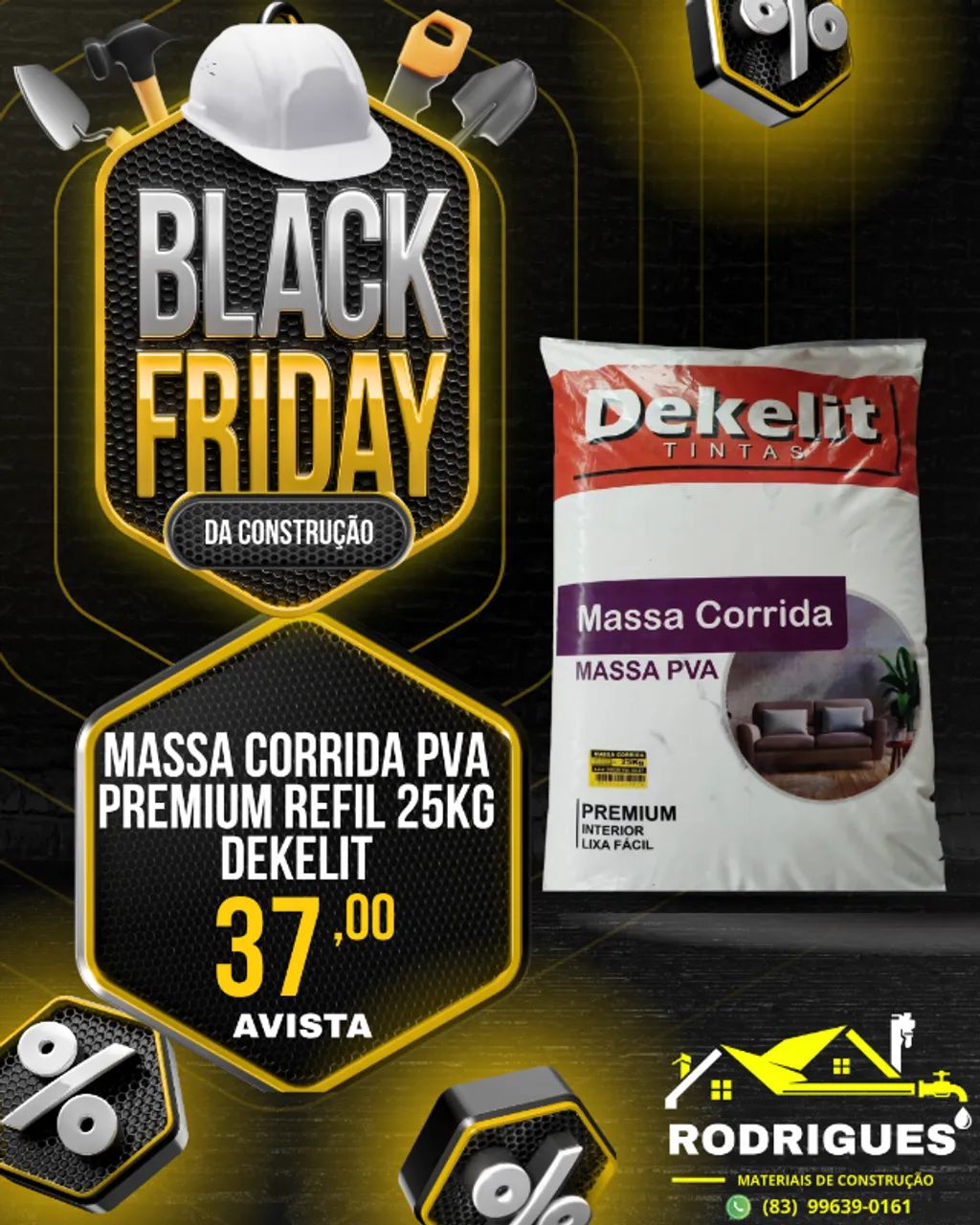MASSA CORRIDA REFIL 25KG PREMIUM PVA INTERNA DEKELIT   