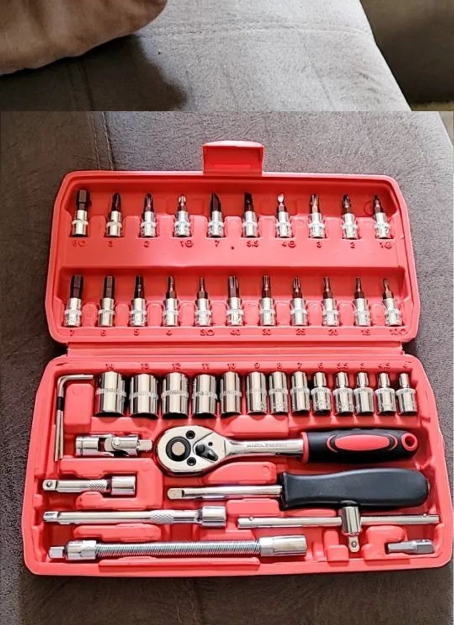 Kit Ferramenta Jogo De Chave Precisão Soquete 46 Peças Allen