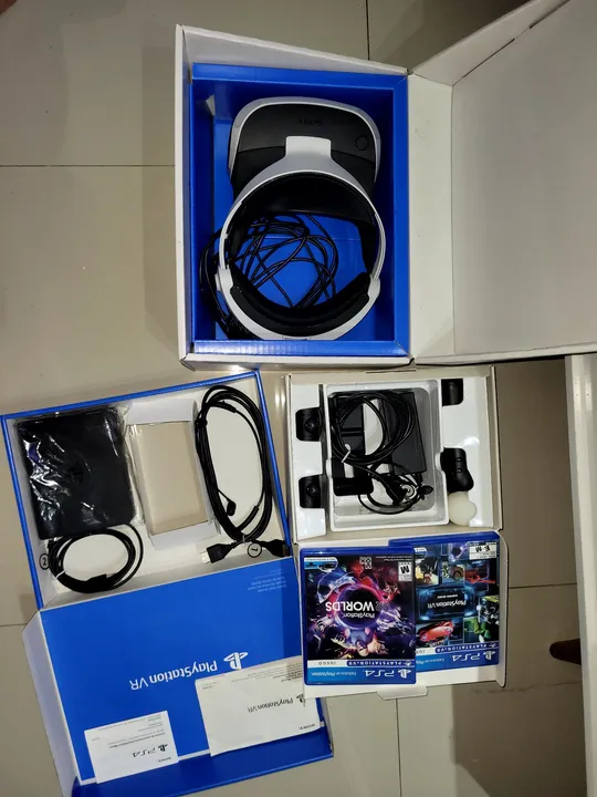 Óculos PlayStation VR realidade virtual - Ps4 completo, higienizado mt novo + jogos