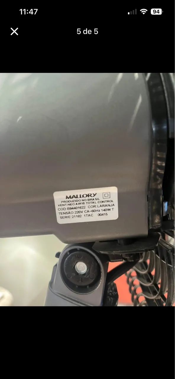 Ventilador Mallory Neo Air 15 - Controle Remoto e Timer (220V) - Foto 5