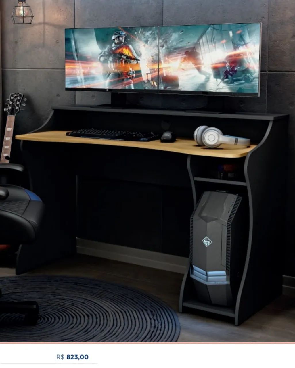 Mesa Gamer Madeira Maciça  - Foto 2