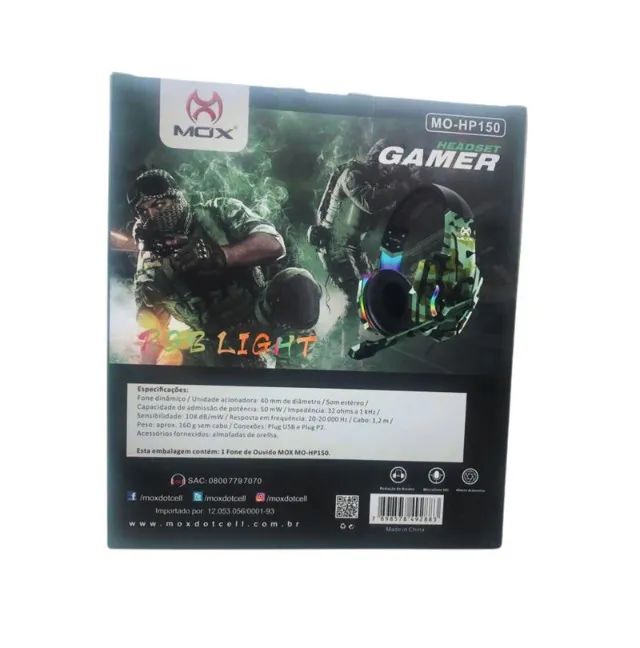 Headset Gamer Led Rgb Camuflado Mox - Foto 5