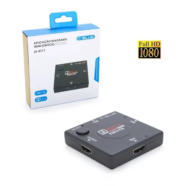 Hub Switch Hdmi 3 Portas  1080P It-Blue