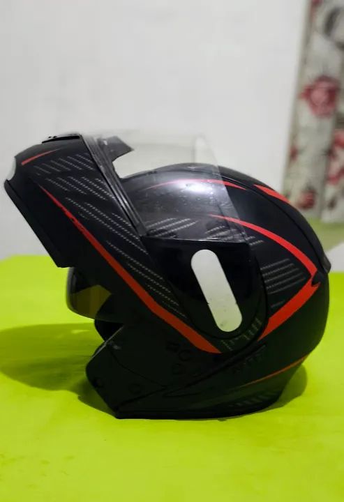 Capacete  Honda - Preto com Vermelho - Foto 6