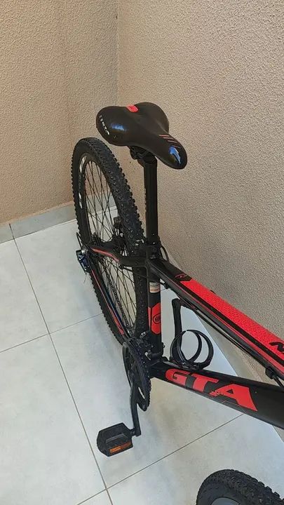 Bicicleta Aro 29 GTA Start Alumínio 21v Câmbios SHIMANO, Freio a Disco - Preto/Vermelho  - Foto 5