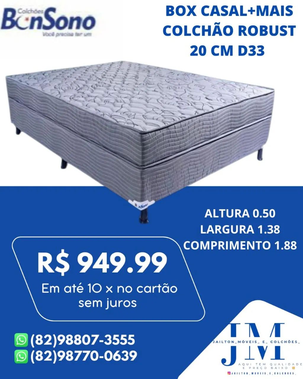 PROMOÇÃO CONJUNTO CASAL BASE + COLCHÃO 