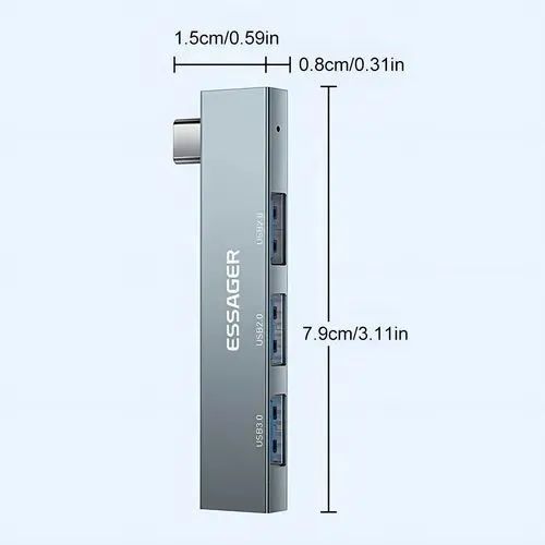 Hub USB 3.0 Essager 3 em 1 - Expanda suas conexões! - Foto 3