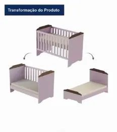 Berço-Cama Infantil transforma em 3 estágios com colchão (com proteção)!  - Foto 2