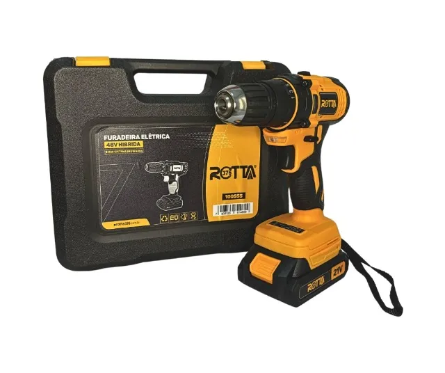 FURADEIRA ELÉTRICA E BATERIA 21V HÍBRIDA 2.0AH SISTEMA BRUSHLESS