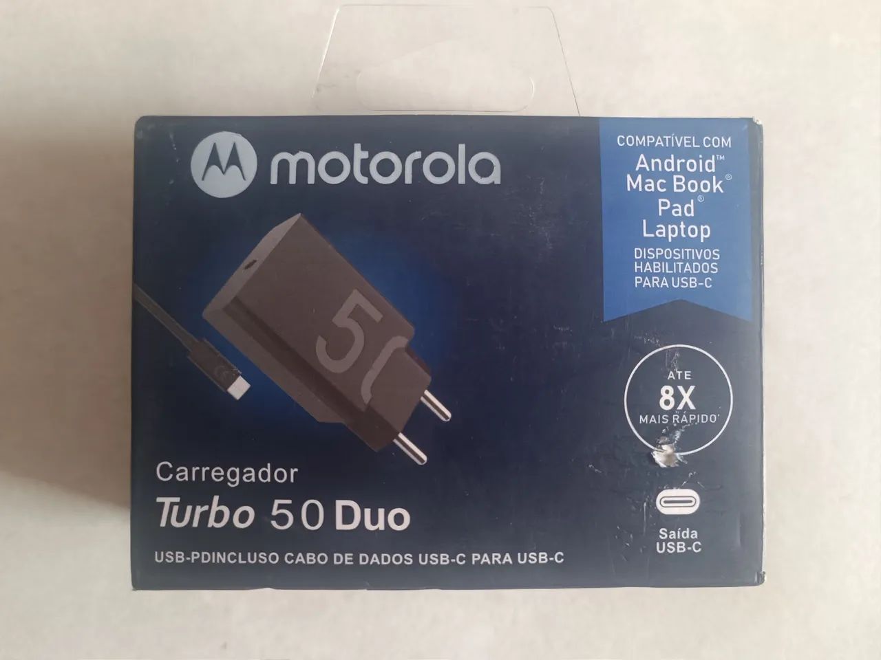 Carregador Turbo 50 Duo Motorola - Original - USB-C