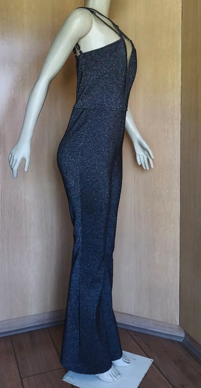 Macacão Flare Lurex Preto  - Foto 3
