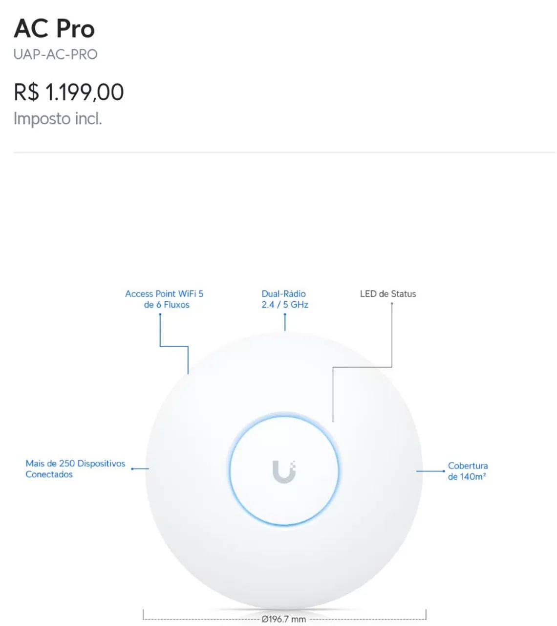 Access Point Ubiquiti Unifi Wi-fi AC Pro - Foto 2