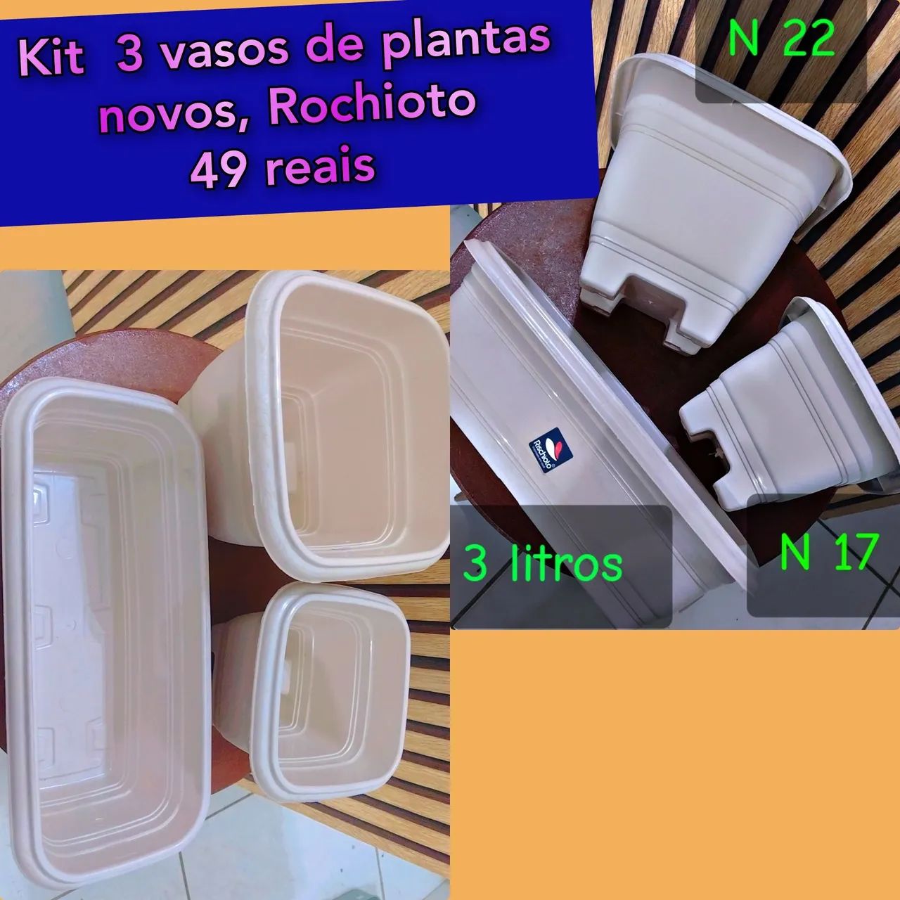 Vasos de plantas novos 