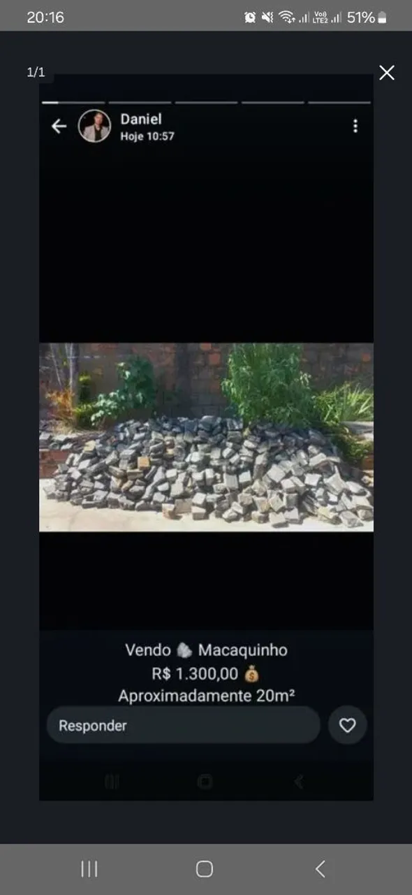 Macaquinho para calçada
