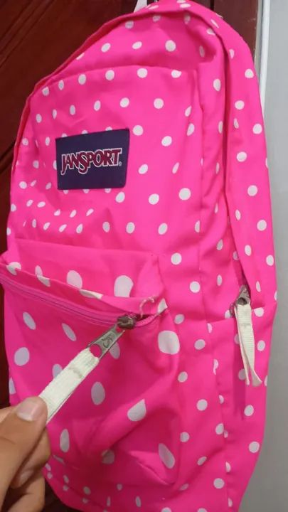 Mochila Jansport Pink com Bolinhas - Foto 2