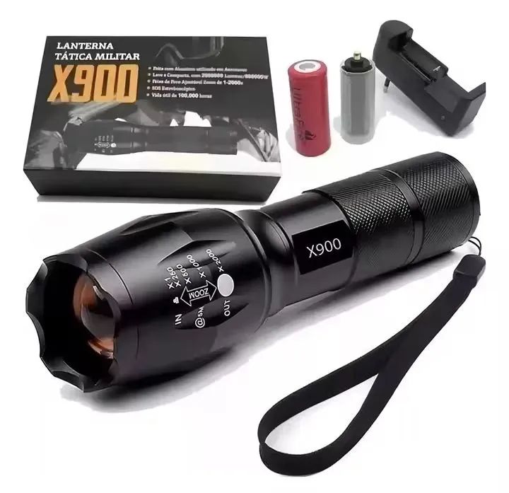 Lanterna tática militar x900 com Zoom