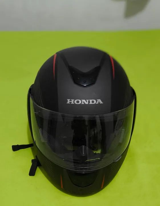 Capacete  Honda - Preto com Vermelho - Foto 5
