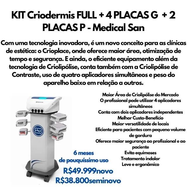 Criolipolise placas pouquissimo uso