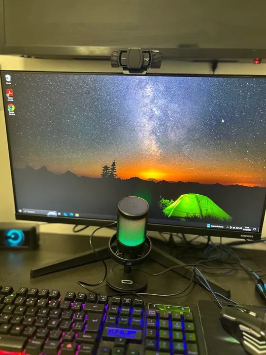 Microfone Gamer RGB com Fio Samsung 24 polegadas 75hz - Foto 2
