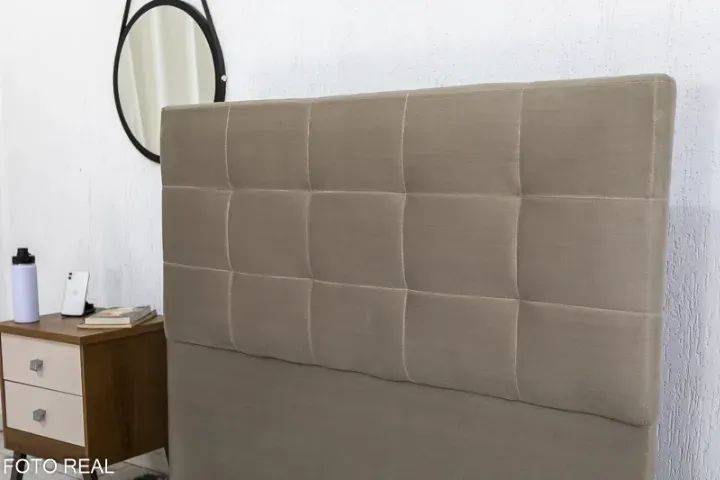 Cabeceira Casal Veneza Sued Cinza - Entrega Rápida! 