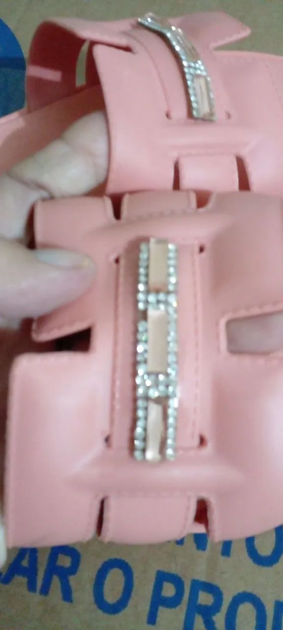 Sandália Santa Lolla Rosa com Detalhe em Strass - Foto 5