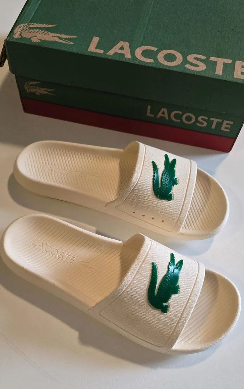 Chinelos Lacoste Branco - Foto 4