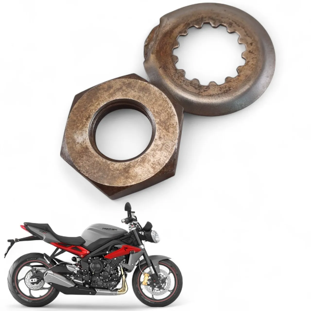 Porca Pinhão Triumph Street Triple 675 2013 2014 2015 2016