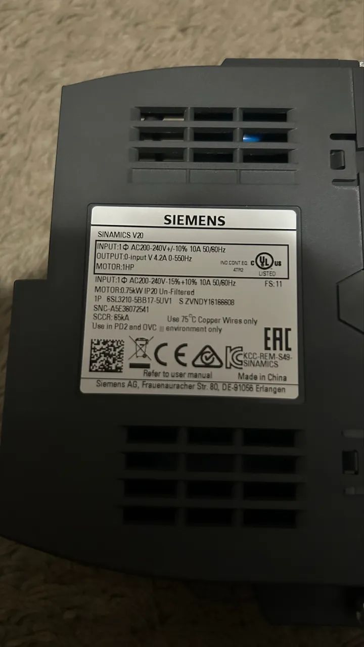 Inversor de Frequência Siemens SINAMICS V20 - Foto 3