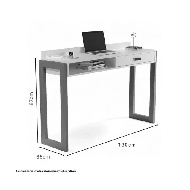 Escrivaninha JB 6055 Luxo 1 Gaveta Larg. 1.30m - JB BECHARA - Foto 5