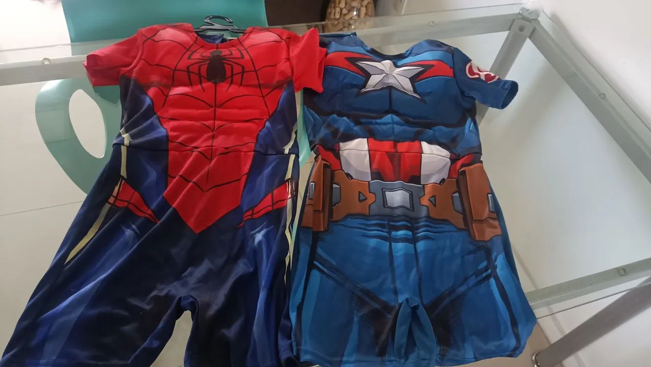 Fantasia Heróis Homem Aranha e Capitão América