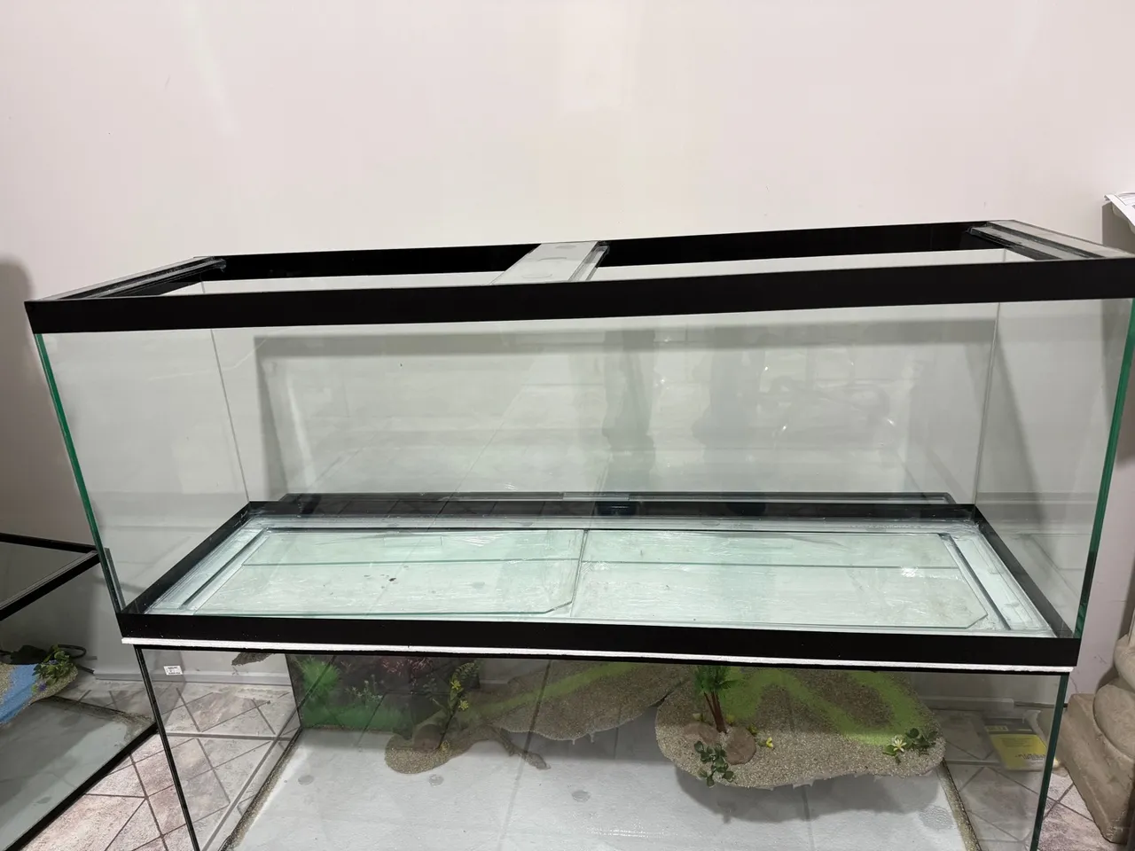 Aquario novo vidro com travas e tampas 100x30x40cm