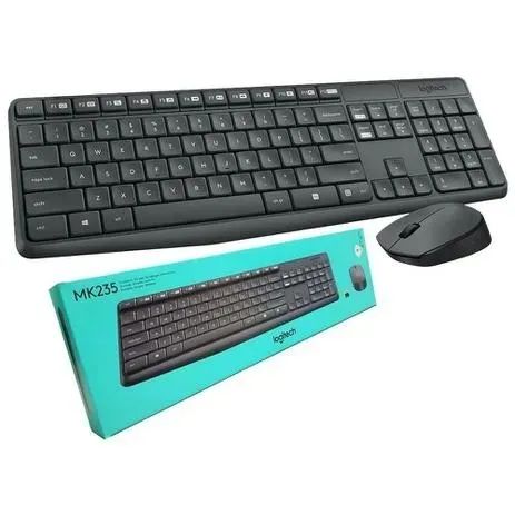 Teclado e Mouse Sem Fio Logitech MK235 - Combo -Kit -Conforto e Durabilidade -Loja Coimbra