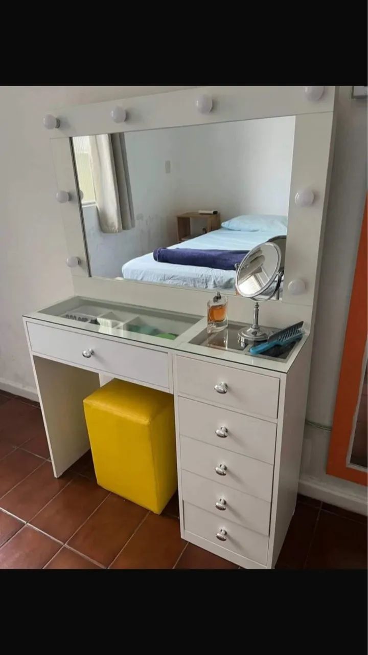 Penteadeira jateada estilo camarim - Foto 4