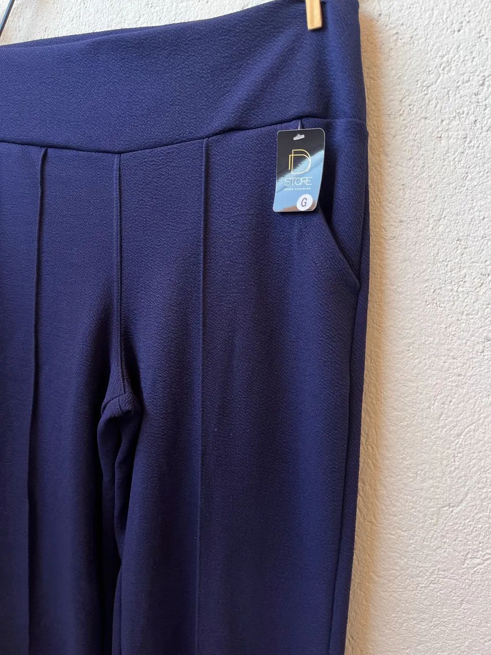 Calça flare azul marinho G malha crepe elastano nova - Foto 3