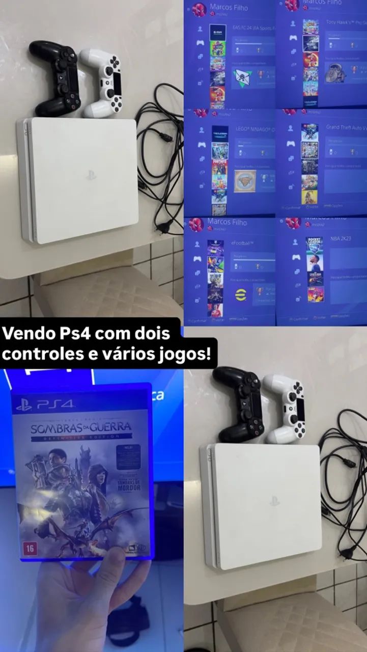 Ps4 slim 1Tb branco com jogos - Foto 4