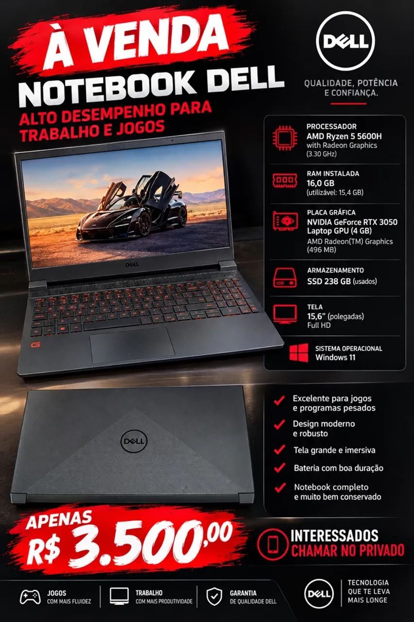 Notebook Dell g15 5515