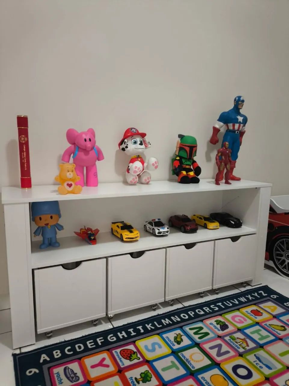 Organizador infantil 4 baus porta livros e carrinhos  - Foto 5