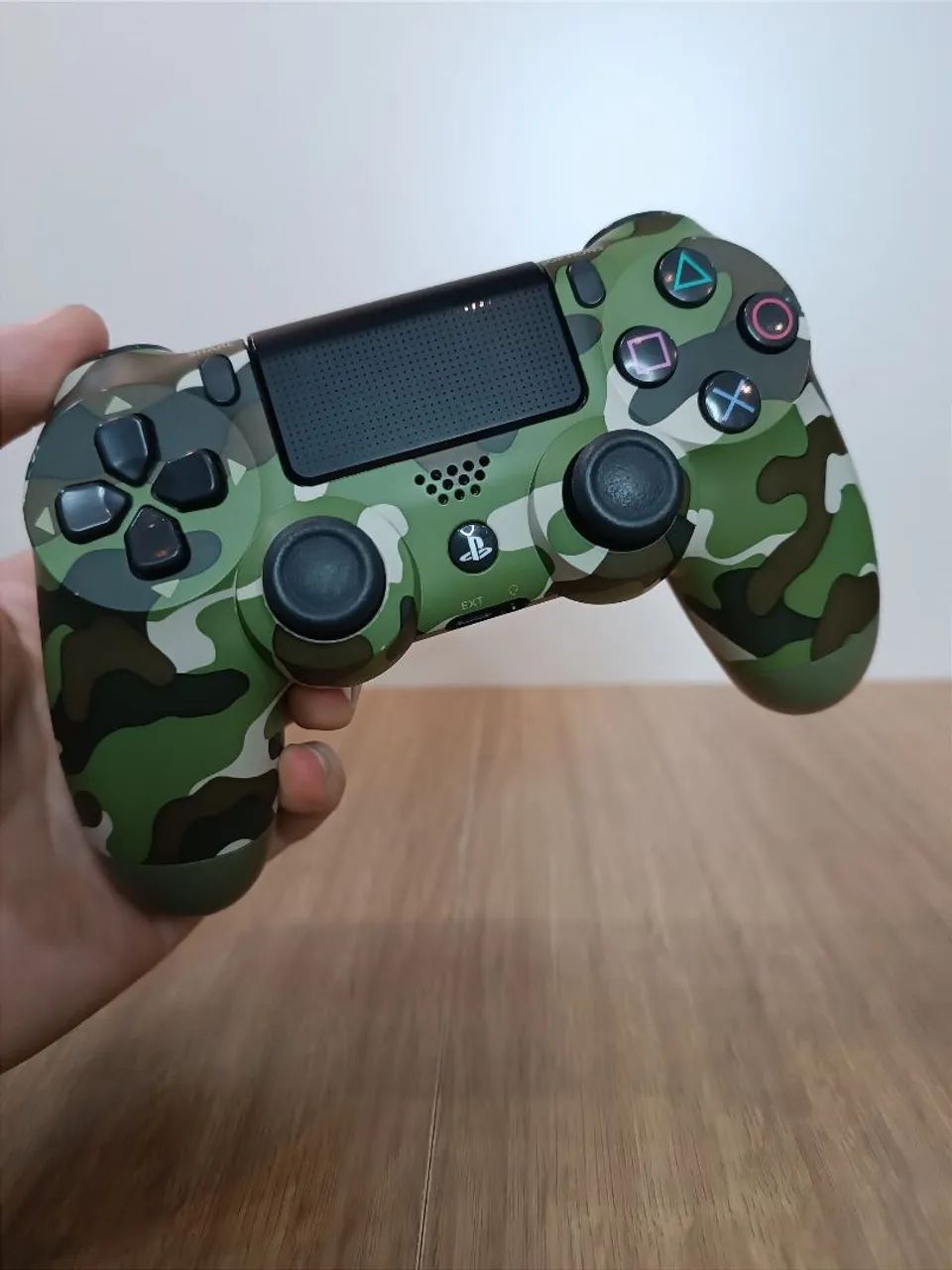 Controle PS4 camuflado verde vermelho azul cinza 