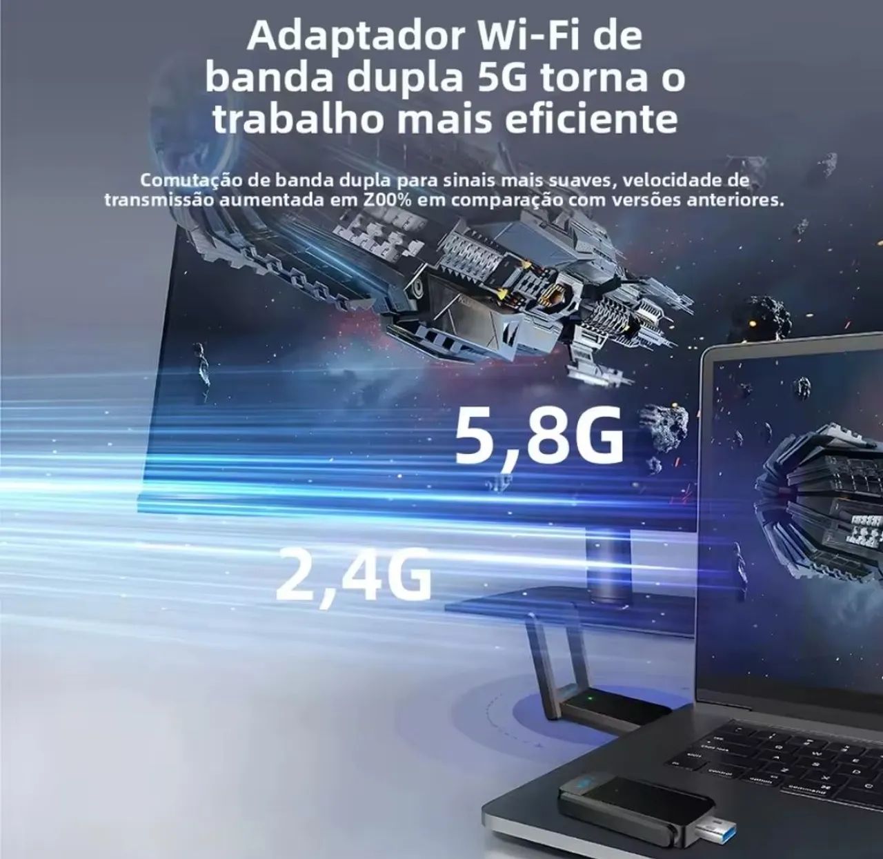 Adaptador Wi-Fi dual band com bluetooth - Foto 5