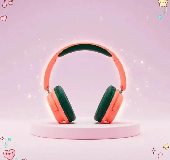 Fone de ouvido bluetooth rosa salmão recarregável tipo C cacau show almofadado confortavel