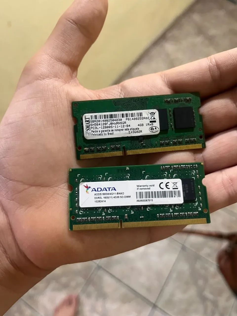 Memórias RAM DDR3 para Notebook 4GB - ADATA e Smart | Kit 8GB