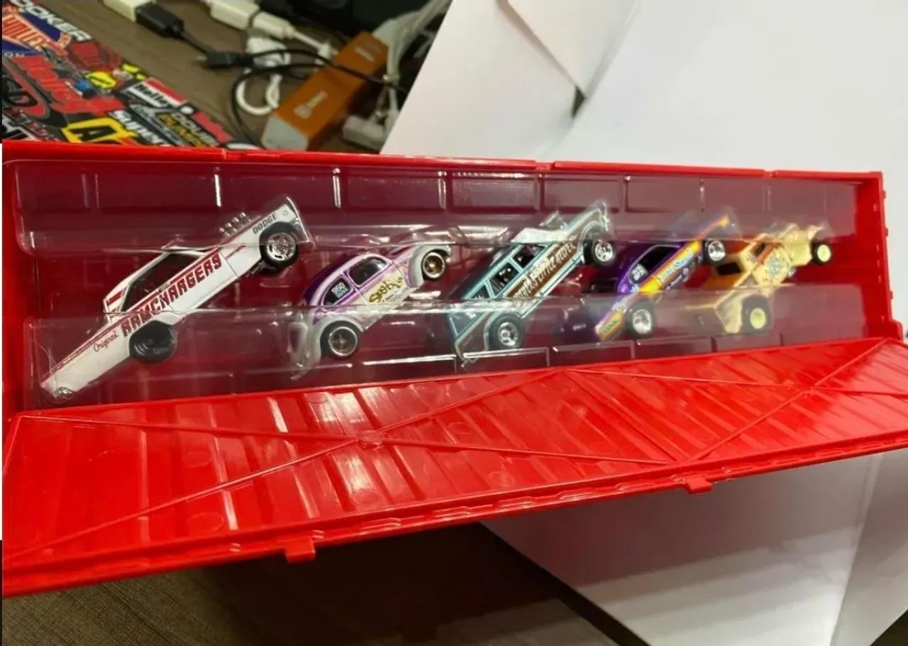 Set 5 Hot Wheels Drag Strip Demons Container  - Foto 2